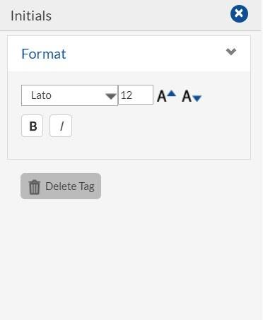 font size and other attributes such as bold or italic