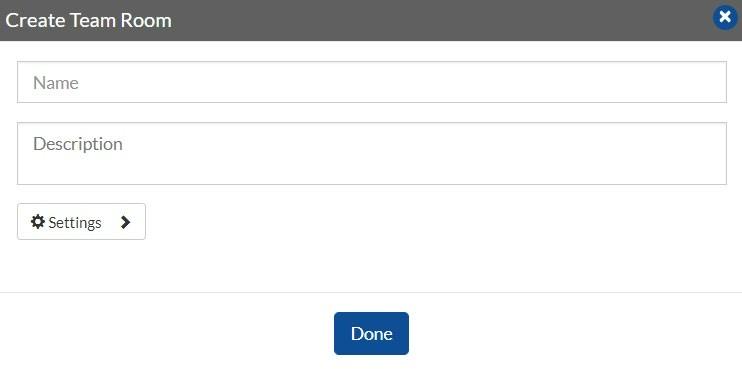 Enter Name, description and define other settings for Team Room.
