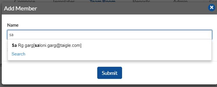 dialogue box that pops up begin typing in the field to add user