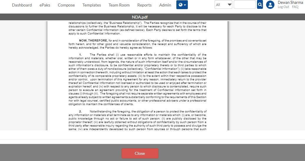 Teamroom document in order to save it as image or in other format