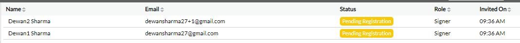 successfully send the registration invite to users mentioned in excel file