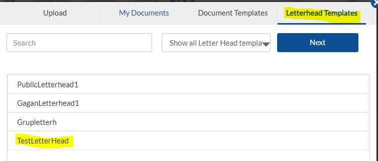 Select Letterhead Template