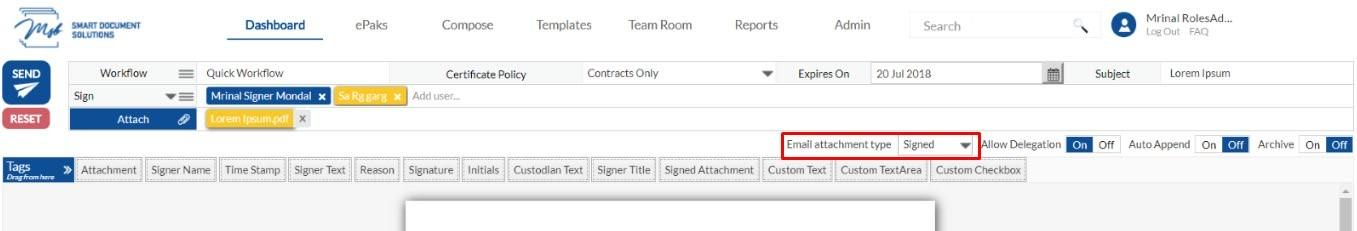 How do I use the Email Attachment Type feature